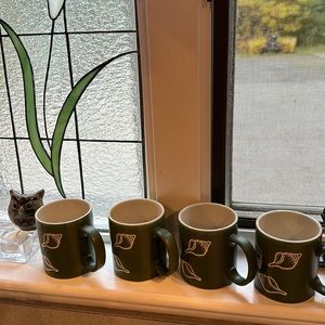 OTAGIRI lot of 4 Coffee Mug Sea Shell Ocean Coffee Cup Vintage Japan🐚💚